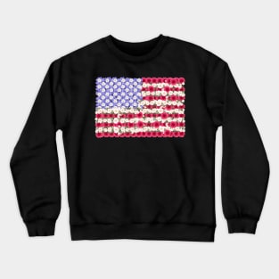 usa flag made of flowers Crewneck Sweatshirt